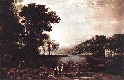 Claude Lorrain Landscape with Merchants sdfg oil painting reproduction